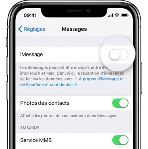 Service de l'iMessage indisponible après la mise à jour iOS 14