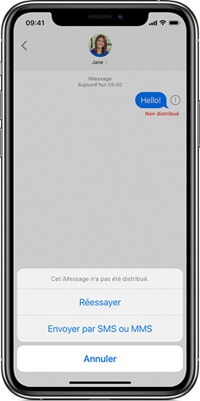 Impossible de recevoir ou envoyer iMessage/MMS/SMS