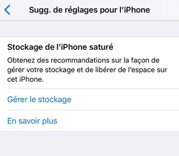  L’espace de stockage est saturé sur iPhone