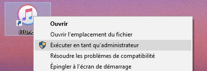 Exécuter iTunes en tant qu’administrateur