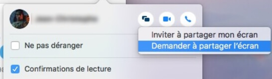 Demander à partager l’écran