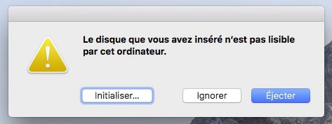 Le disque que vous avez inséré n’est pas lisible par cet ordinateur