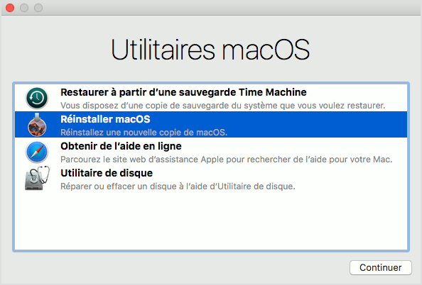 Réinstaller macOS