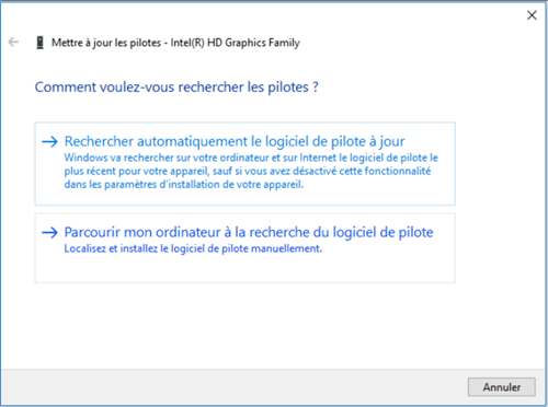 Parcourir mon ordinateur à la recherche du logiciel de pilote