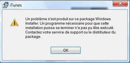 Le problème de Package d'installation