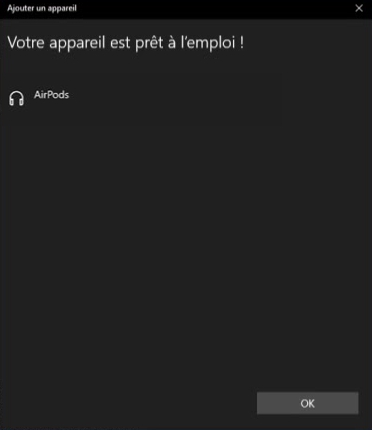 Airpods connecté à windows