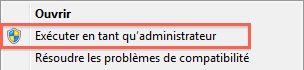 Exécuter en tant qu'administrateur