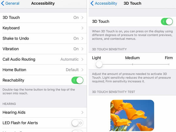 Adjust 3D Touch Sensitivity