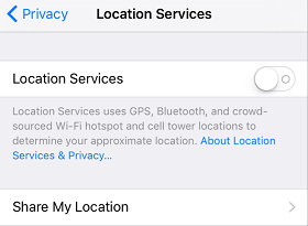 Turn off Location Service