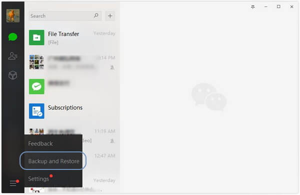 WeChat for Windows Backup and Restore
