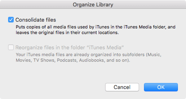 Consolida i file su iTunes