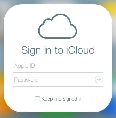 iCloud 계정에 로그인