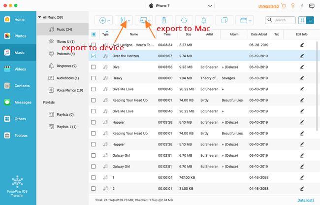 Export Music from iPhone to Mac