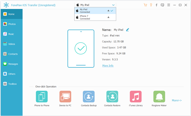 Connect iPhone to PC via USB Cable