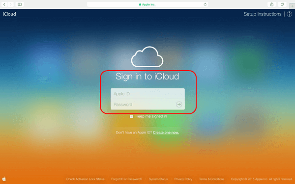 Sign in to iCloud