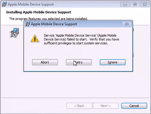 Apple Mobile Device Support Failed to Start