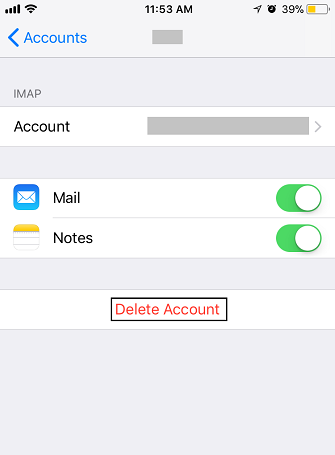Delete Mail Account on iPhone