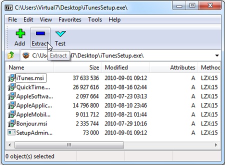 Extract iTunesSetup
