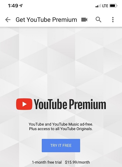 YouTube Premium 받기
