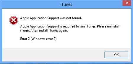Il supporto per le applicazioni Apple non è stato trovato su iTunes