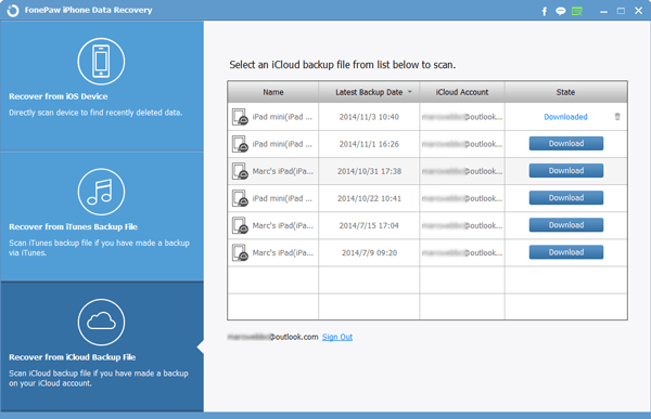 Download iCloud Backup Files