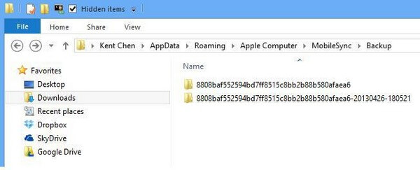 iTunes Backup Location on Windows