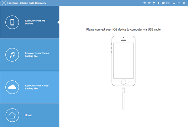 The Main Interface of iPhone Data Recovery