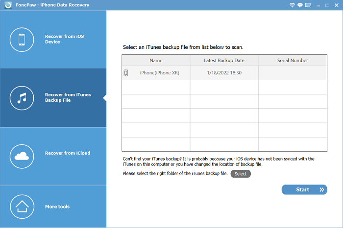 Start to Launch FonePaw iPhone Data Recovery