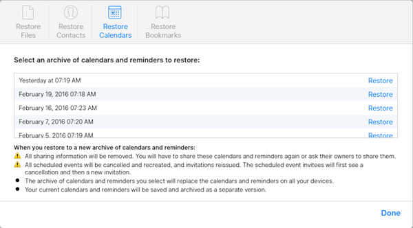 Restore Reminders from iCloud