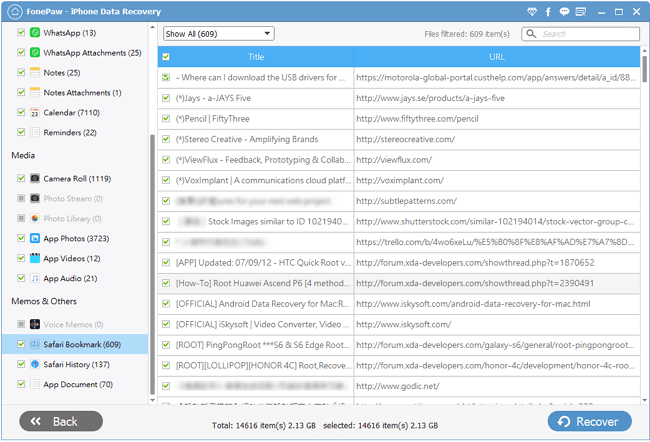 Safari Bookmark of iCloud Backup File