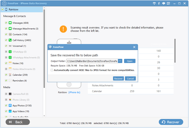 Save Recovered Data to Computer from iCloud