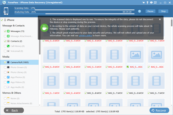 Detetar dados do dispositivo iOS