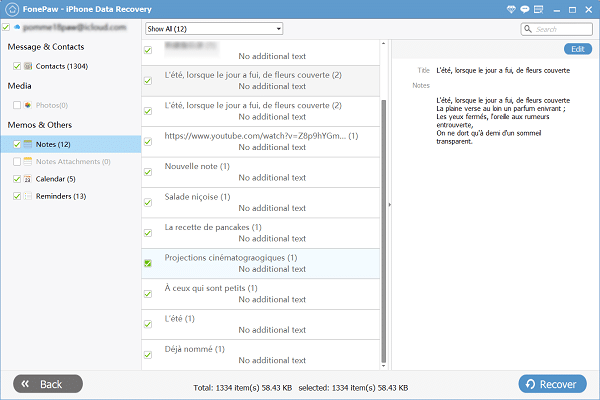 Synced iCloud Notes