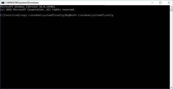 CMD c：windows¥system32¥config