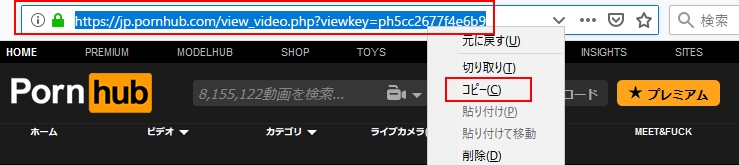 Pornhub 動画 URL コピー