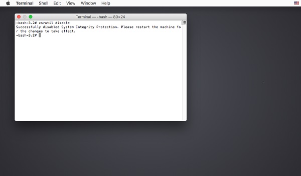 Disattiva la protezione dell'integrità del sistema su Mac