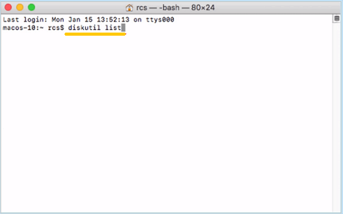 Mac Diskutil List
