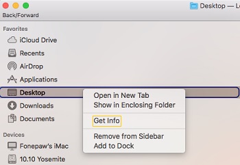 Get Info of Desktop Folder