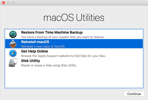 Modalità di ripristino su macOS