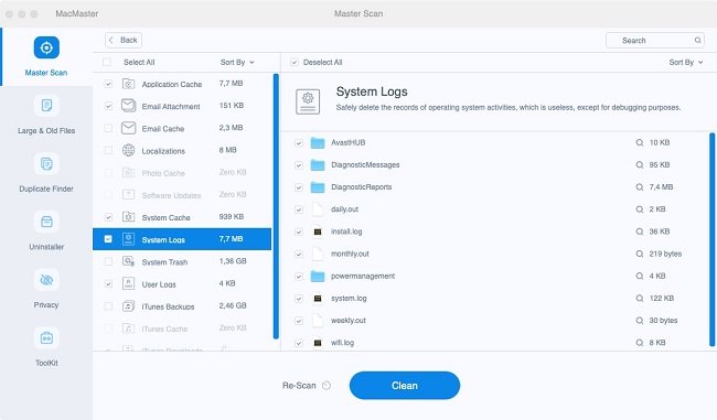 MacMaster System Logs