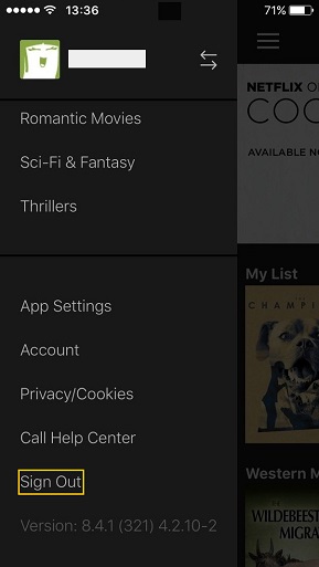 Sign Out Netflix on iPhone