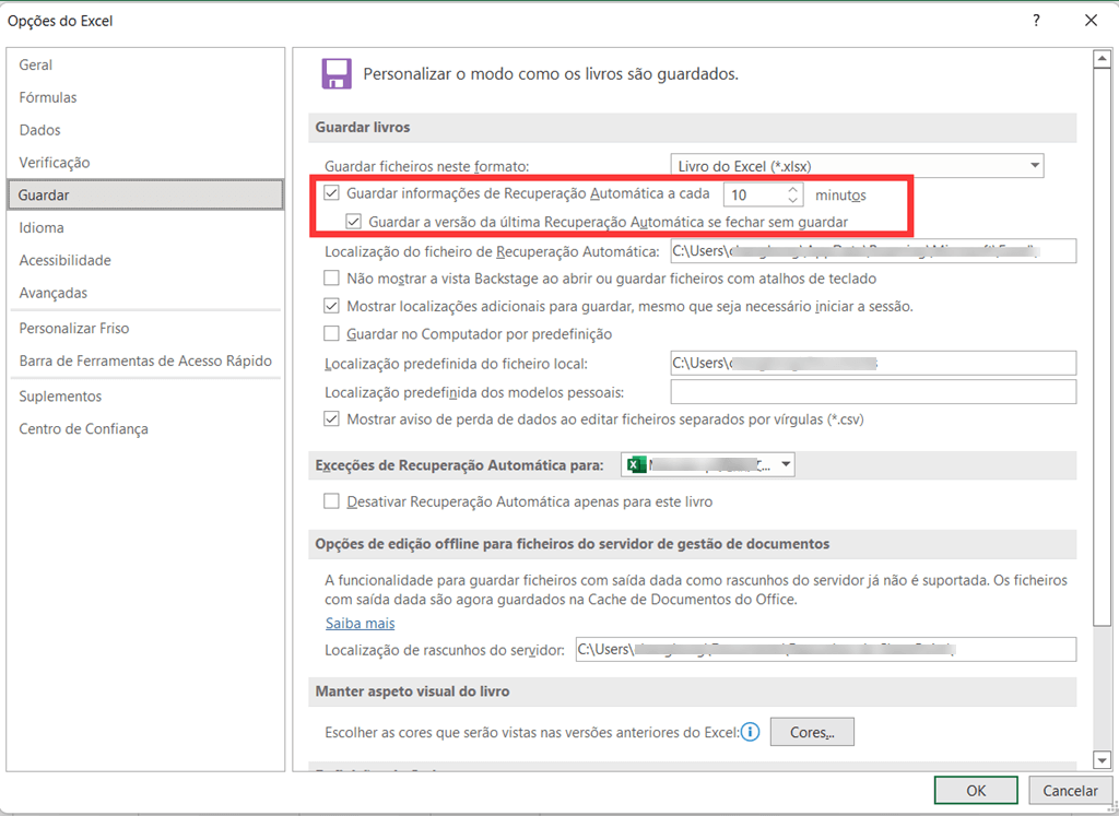 Recuperação Automática do Excel