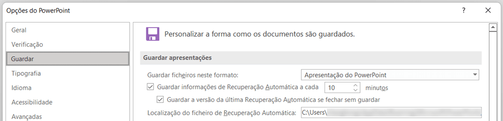 Recuperação Automática PowerPoint