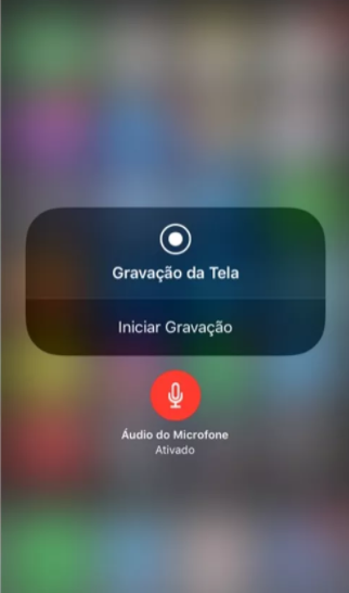 iniciar a gravar tela em ios11