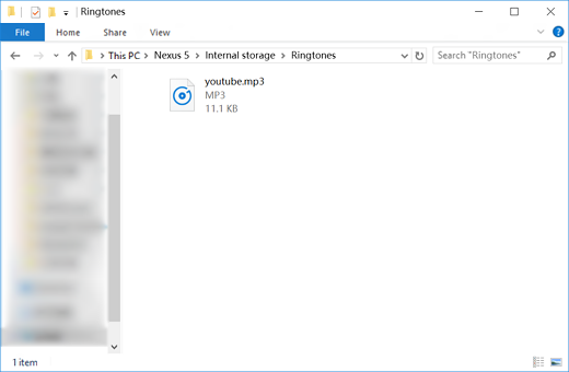 Add YouTube to Ringtone Folder