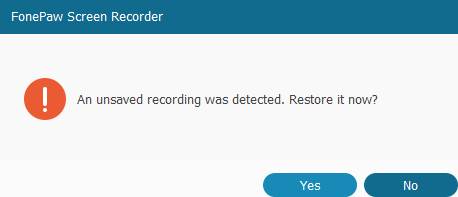 Fonepaw Unsaved Recording