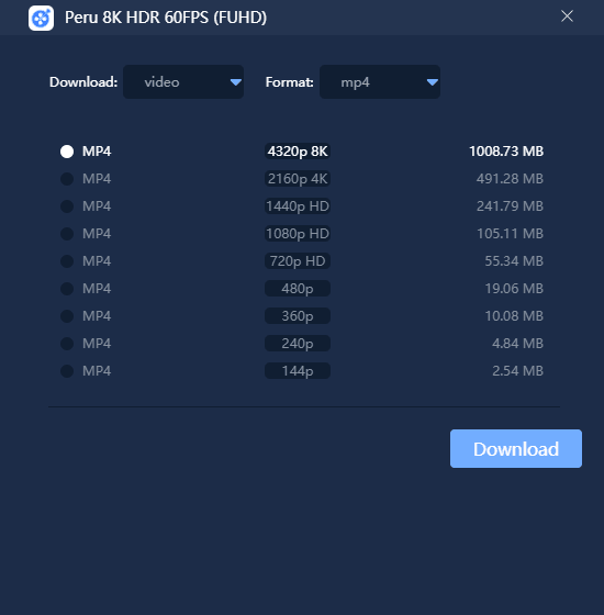 Select Output Format