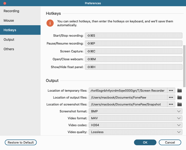 Screenshot Saving Path