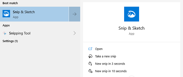 Open Snip & Sketch App