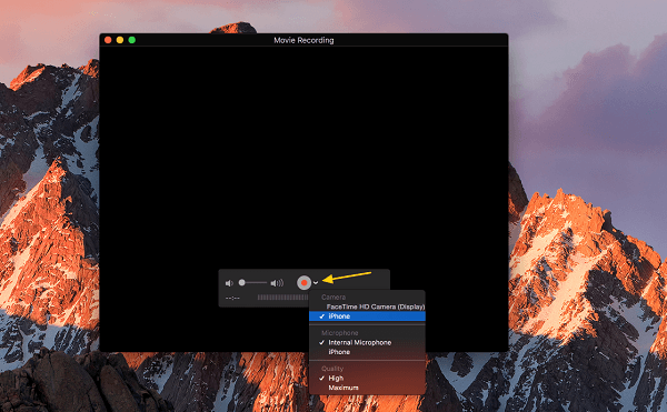 Schermo Mac QuickTime Record